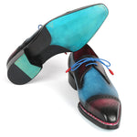 Paul Parkman Norwegian Welted Cap Toe Derby Shoes Blue & Purple - 8508-PBL