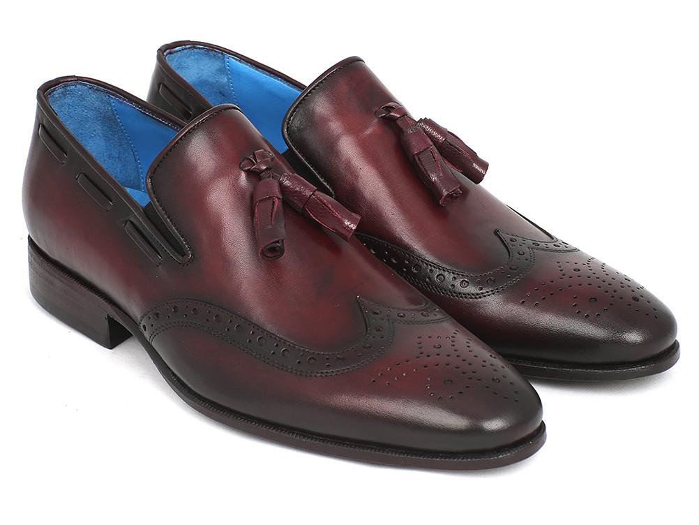 Paul Parkman Wingtip Tassel Loafers Bordeaux - WL34-BRD