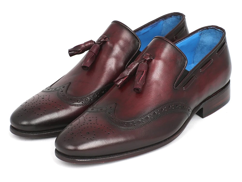 Paul Parkman Wingtip Tassel Loafers Bordeaux - WL34-BRD