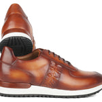 Paul Parkman Brown Hand-Painted Sneakers - LP208BRW