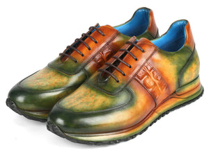 Paul Parkman Green & Brown Patina Sneakers - LP207GRB