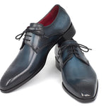 Paul Parkman Navy & Blue Medallion Toe Derby Shoes - 6584-NAVY