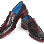 Paul Parkman Purple Burnished Penny Loafers - 10PR23