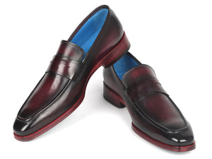 Paul Parkman Purple Burnished Penny Loafers - 10PR23