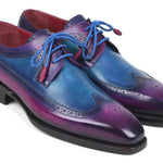 Paul Parkman Goodyear Welted Wingtip Derby Shoes Purple & Blue - 511V63