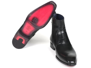 Paul Parkman Black Leather Side Zipper Boots - BT485-BLK