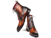 Paul Parkman Brown Burnished Leather Lace-Up Boots - BT534-BRW
