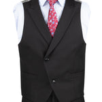 Vinci Modern Fit 3 Piece Single Breasted Suit (Black) MV2TR