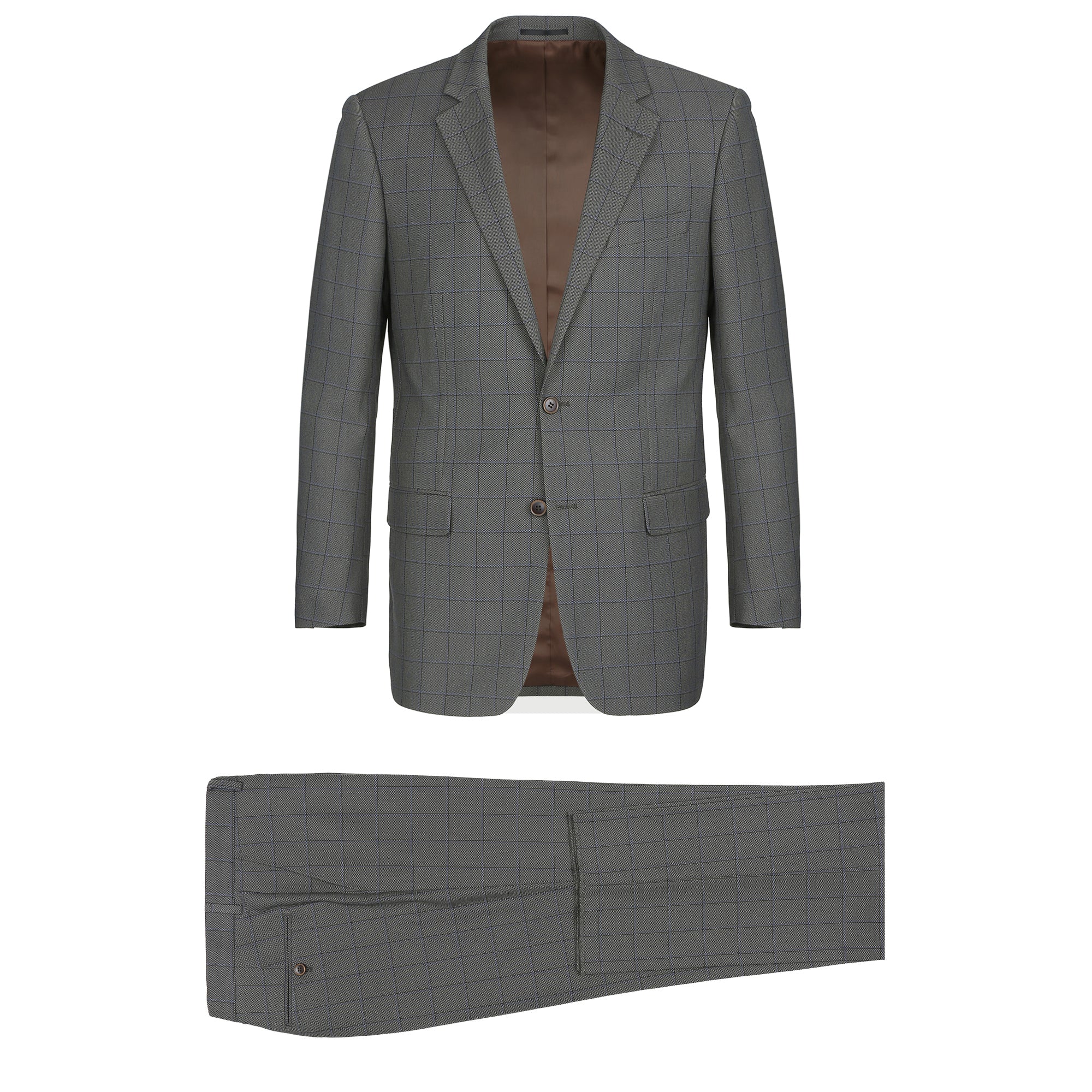RENOIR Two Piece Classic Fit Windowpane Check Dress Suit 292-2