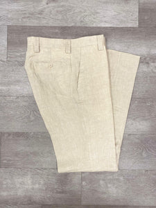 Inserch Premium Linen Flat Front Pants P3116 Oatmeal
