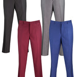 Vinci Modern Fit Flat Front Pre-Hemmed Dress Pants (Blue) OM-TR