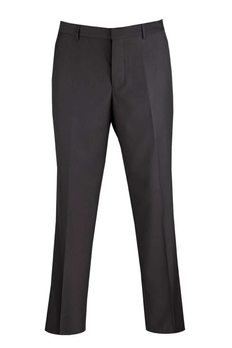 Vinci Modern Fit Flat Front Pre-Hemmed Dress Pants (Black) OM-TR