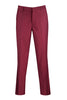 Vinci Modern Fit Flat Front Pre-Hemmed Dress Pants (Maroon) OM-TR