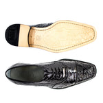 Belvedere - Onesto II, Genuine Ostrich and Crocodile Dress Shoe - Black - 1419 - IN STORE