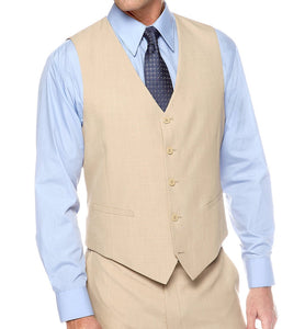 Vinci Slim Fit Single Breasted 5 Button Vest (Beige) OV-900