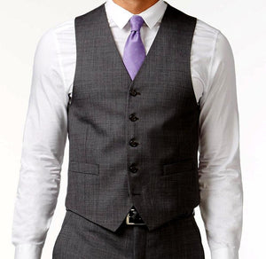 Vinci Slim Fit Single Breasted 5 Button Vest (Charcoal) OV-900