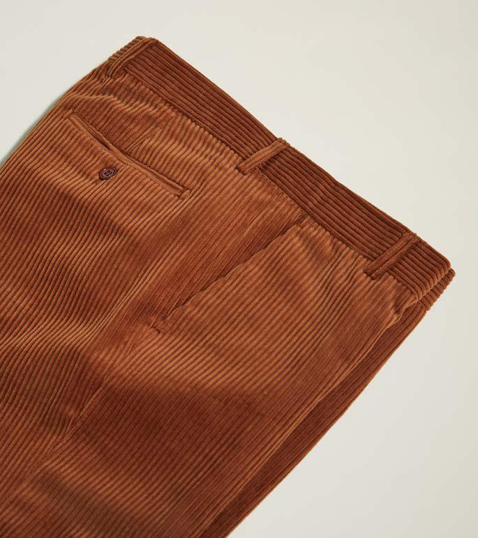 Inserch Cotton Flat Front Corduroy Pants P3103-05 Caramel – Unique