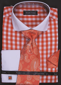 Avanti Uomo French Cuff Dress Shirt DN46M Orange