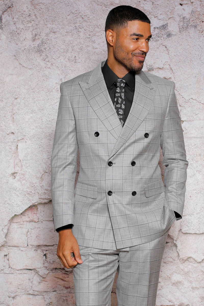 MANZINI Palm Gray Suit – Unique Design Menswear