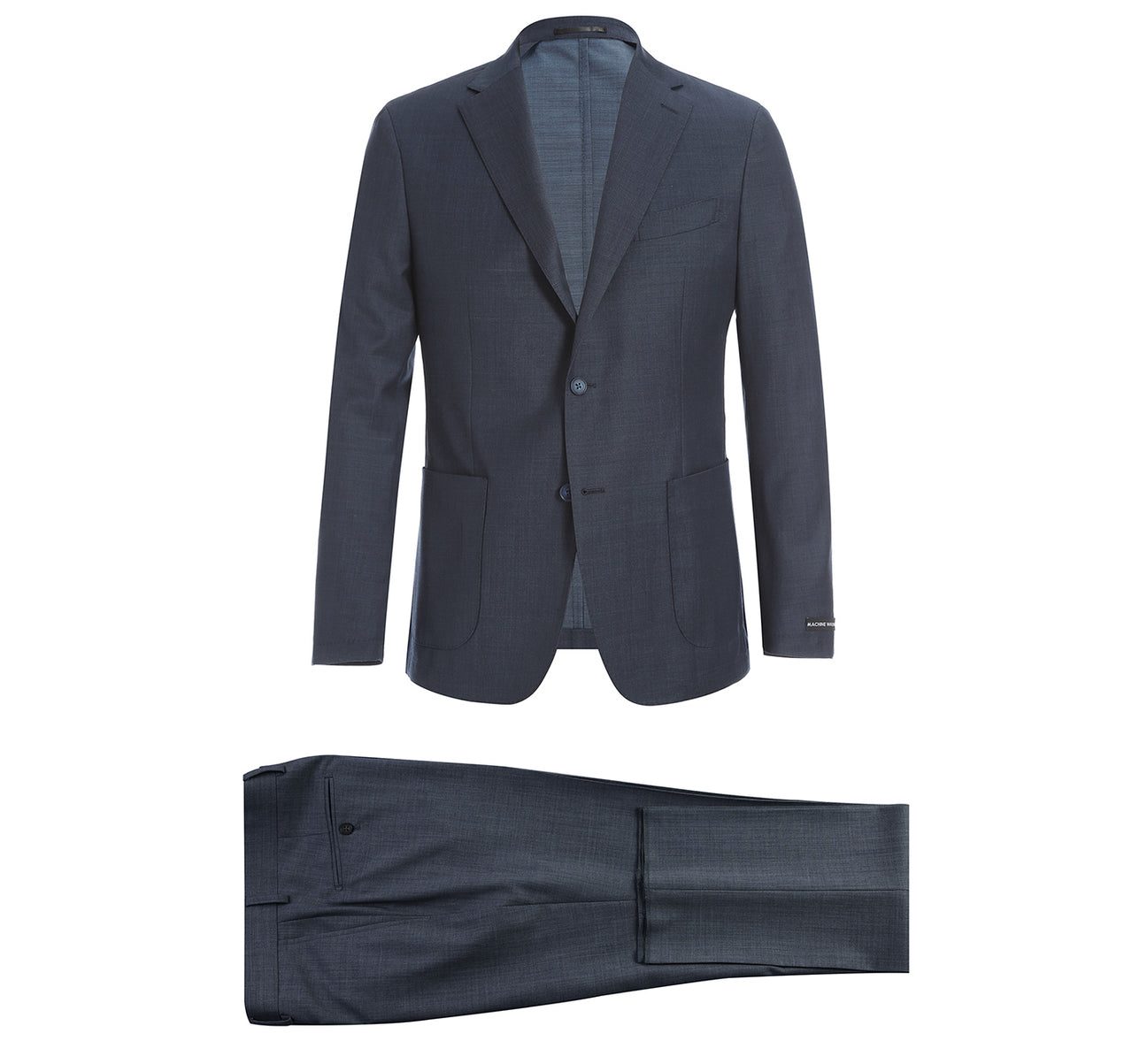 Introducing the Pellagio Gray Slim Fit Travel Suit, a premium addition to your travel wardrobe. Expertly crafted, this suit features anti-microbial properties, nature stretch for optimal comfort, and is wrinkle-resistant for ease of travel. While it comes in a stylish gray rather than dark blue, its timeless design ensures versatility wherever you go.