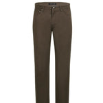 Pellagio Brown 5-Pocket Cotton Stretch Washed Flat Front Chino Pants PF20-22