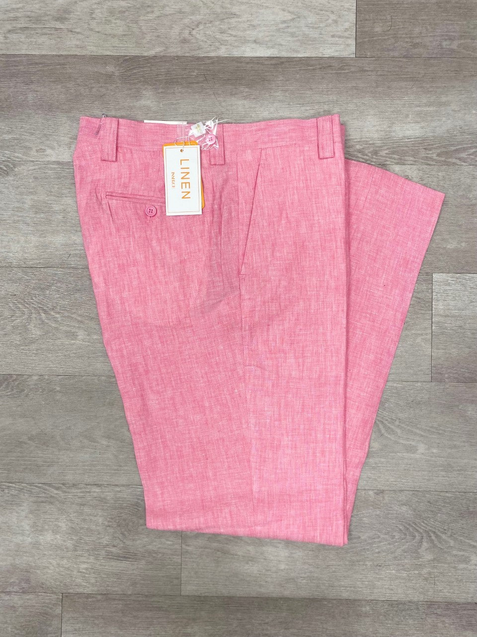 Inserch Premium Linen Flat Front Pants P3116 Pink