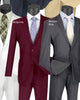 Vinci Slim Fit 2 Piece 2 Button Business Suit (Medium Gray) S-2PP