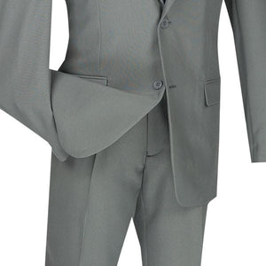 Vinci Slim Fit 2 Piece 2 Button Business Suit (Gray) S-2PP