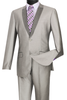 Vinci Slim Fit Shiny Sharkskin 2 Piece Suit (Gray) S2PS-1