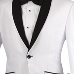 Vinci Slim Fit Shiny Sharkskin 2 Piece Suit (White) S2PS-1