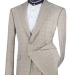 Vinci Slim Fit Suit with Peak Lapel and Stretch Armhole (Beige) S2RW-1