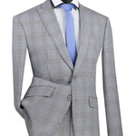 Vinci Slim Fit Suit with Peak Lapel and Stretch Armhole (Gray) S2RW-1
