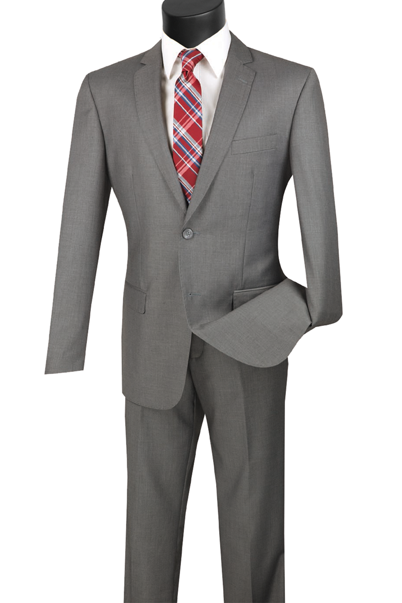 Vinci Slim Fit 2 Piece 2 Button Suit (Gray) SC900-12