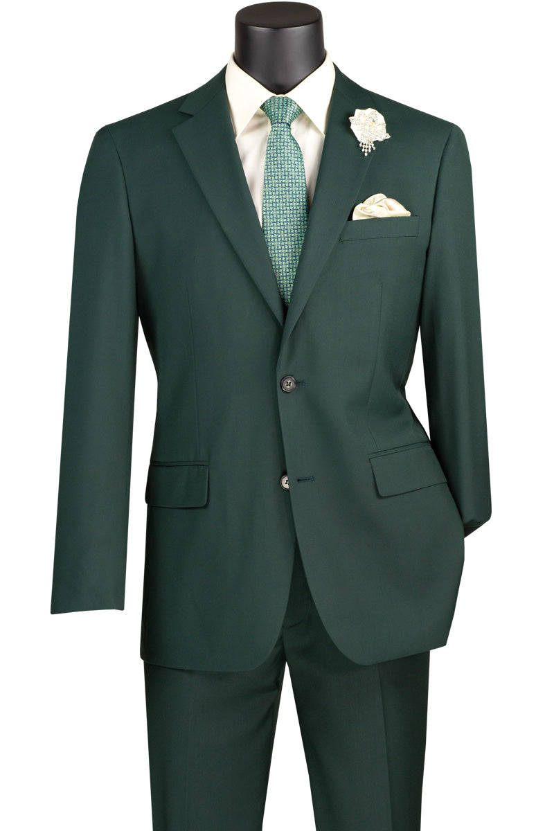 Vinci Slim Fit 2 Piece 2 Button Suit (Hunter Green) SC900-12