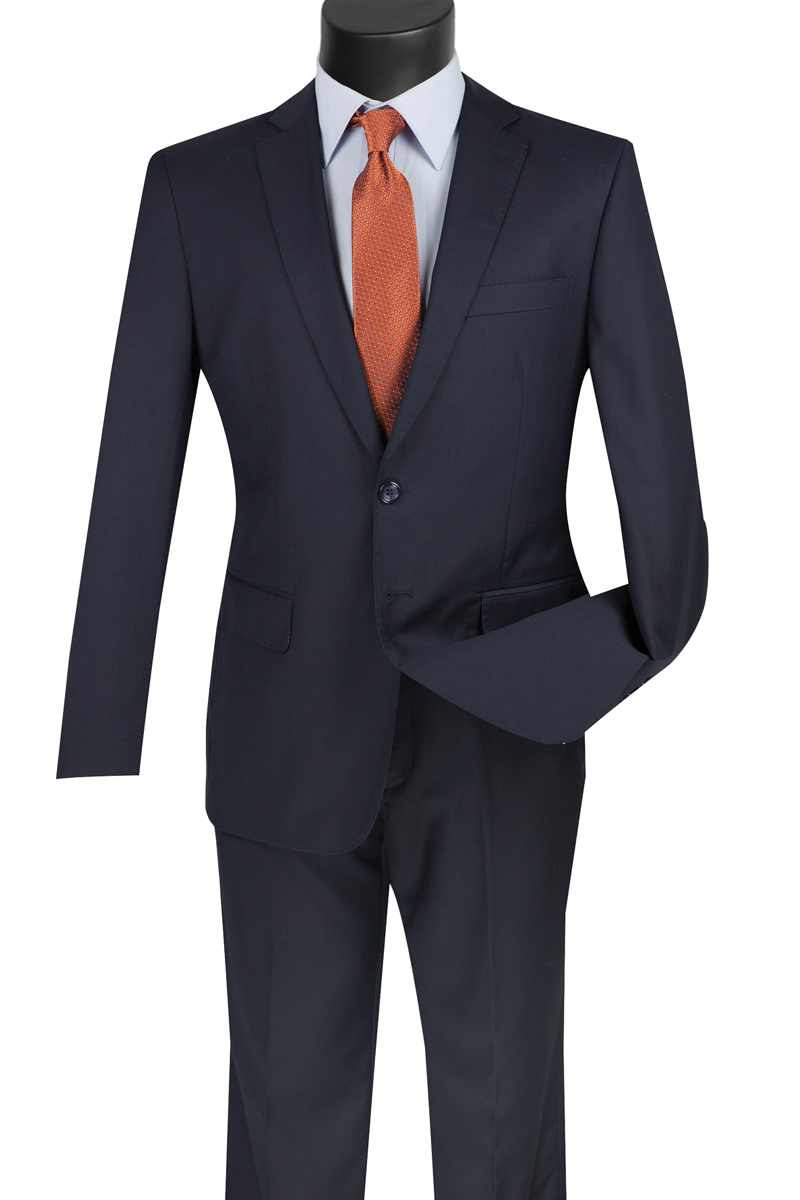 Vinci Slim Fit 2 Piece 2 Button Suit (Navy) SC900-12