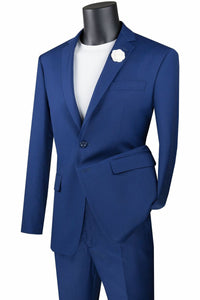 Vinci Slim Fit 2 Piece 2 Button Suit (Twilight Blue) SC900-12