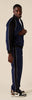 Inserch Velour Color-blocked Jogging Set with Piping Detail SEL900-11 Navy