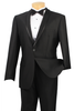Vinci Slim Fit 2 Piece Tuxedo Shawl Lapel (Black) SSH-1