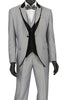 Vinci Slim Fit 3 Piece Fashion Tuxedo (Silver) SV2R-5