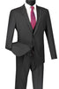 Vinci Slim Fit 2 Button 3 Piece Suit (Black) SV2T-8