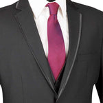 Vinci Slim Fit 2 Button 3 Piece Suit (Black) SV2T-8