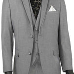 Vinci Slim Fit 2 Button 3 Piece Suit (Light Gray) SV2T-8