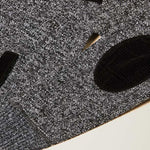 Inserch Marled Yarn Full Zip Sweater with Corduroy Trim SW604-01 Black