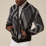 Inserch Sherpa-lined Baseball Collar Full Zip Sweater SW606-01 Black