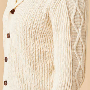 Inserch Cotton Blend Shawl Collar Cardigan Sweater SW902-03 Off White (SIZE XL ONLY)