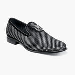 Stacy Adams - SWAGGER Studded Slip On - Black and Silver - 25228-042