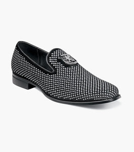 Stacy Adams - SWAGGER Studded Slip On - Black and Silver - 25228-042