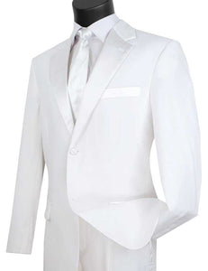 Vinci Regular Fit 2 Piece Tuxedo (White) T-2PP