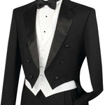 Vince Regular Fit 3 Piece Tuxedo with Tail (Black) T-2X