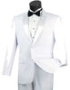 Vinci Regular Fit 2 Piece Satin Lapel Tuxedo (White) T-900